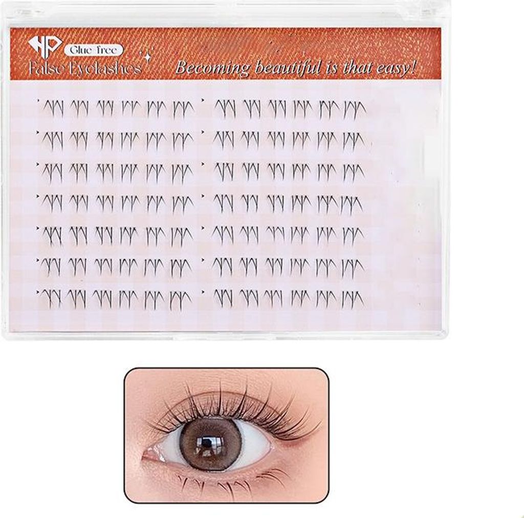INF Kleberfreie Falsche Wimpern - Natürliche 6D Unterwimpern für mühelose Schönheit