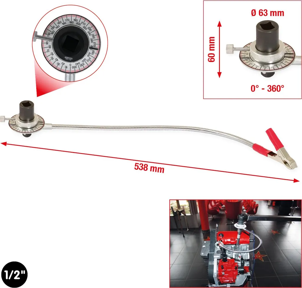 KS TOOLS 516.1196 Disque de mesure d'angle de rotation 1/2 pouce