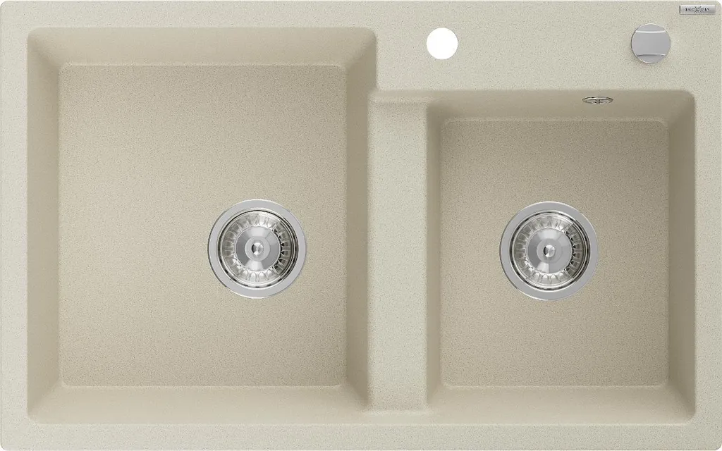 Scheda Tecnica Lavello Mexen Tomas 80x50 Beige | Granito 2 Vasche