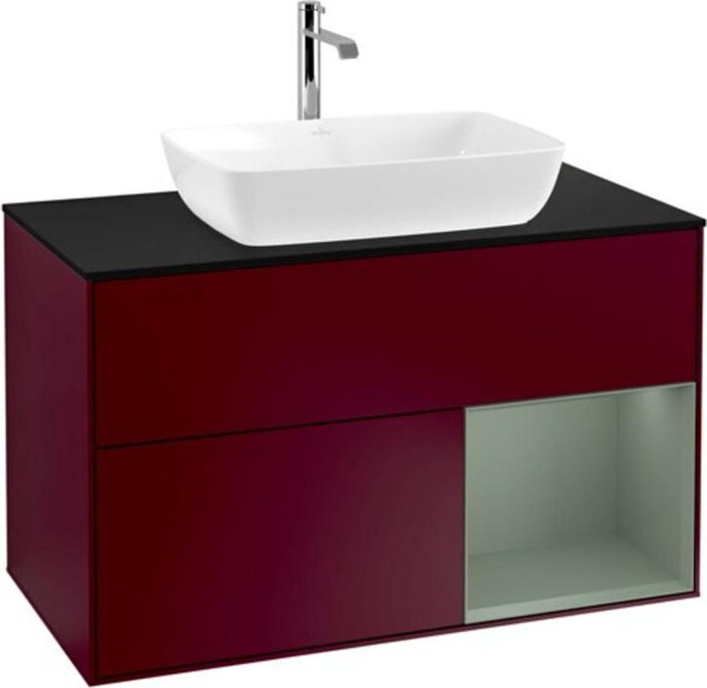 V&B Waschtischunterschrank Finion 100, Pl bla m, Reg Oli. m Lac, Peo m