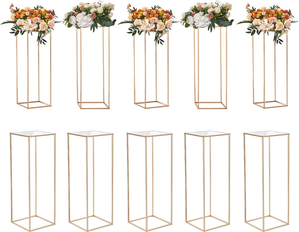VEVOR 10er-Set Blumenhocker Eckig 28x28x80cm Blumenständer Produktbild