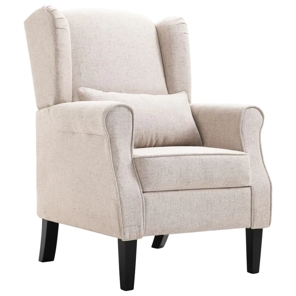 Fauteuil de salon design en tissu beige - Siège de détente moderne
