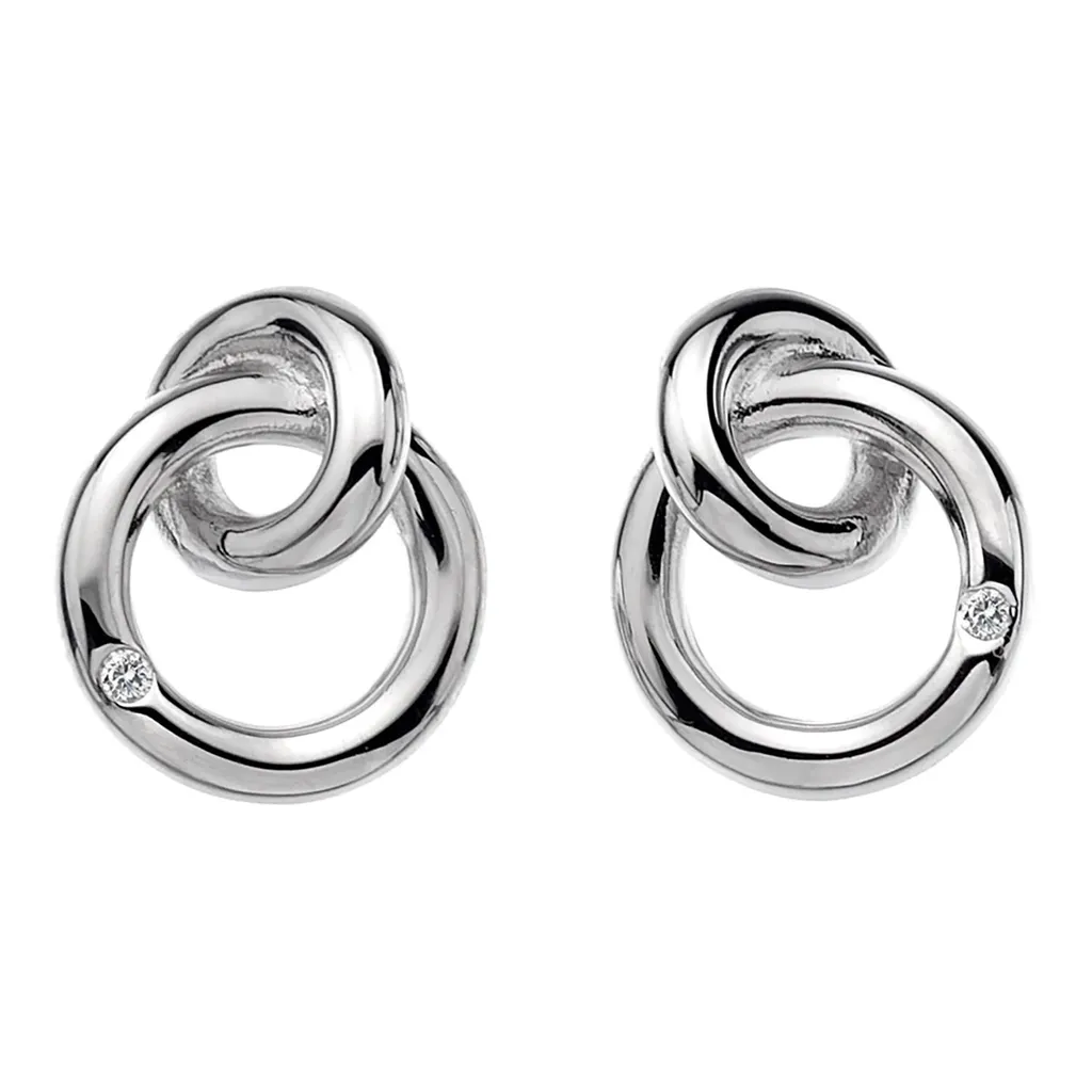 Boucles d'oreilles pendantes en argent avec diamants véritables DE308