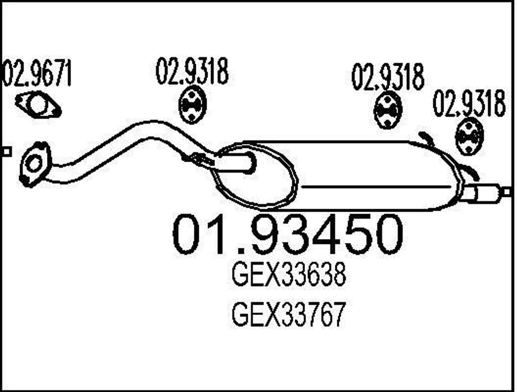 MTS 01.93450 Endschalldämpfer für MG MG ZR Auspuff