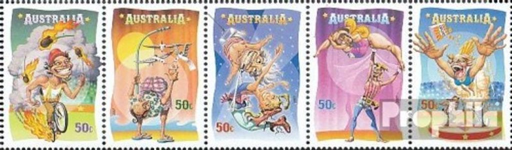 Briefmarken Australien 2007 Mi 2834-2838 Fünferstreifen (kompl.Ausg.) postfrisch Zirkus