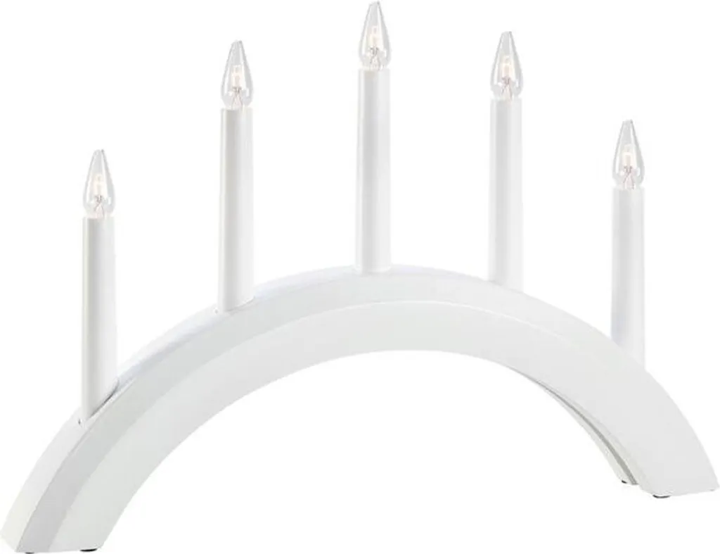 Pont de bougies électrique blanc Avento 5 lumières pour fenêtre Noël
