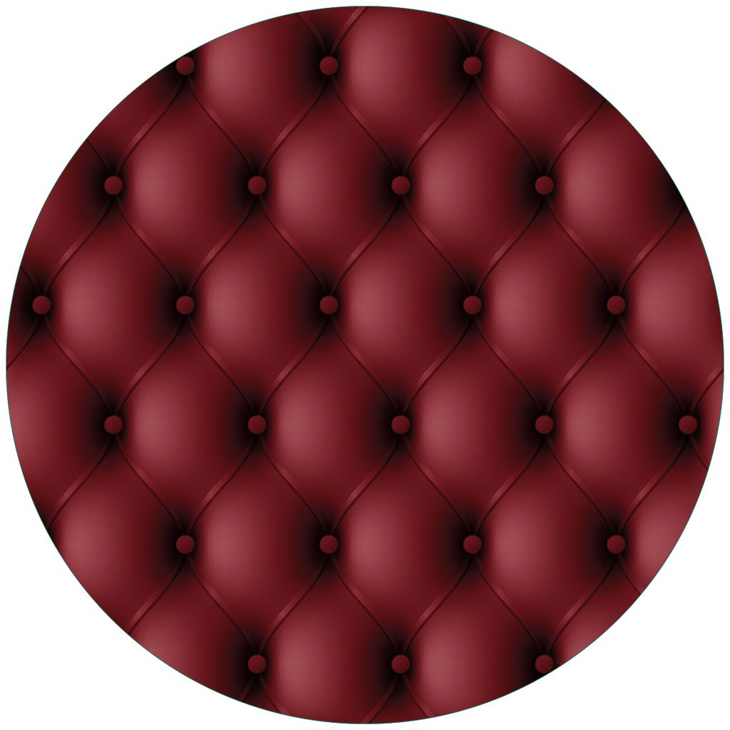 Wallario Premium Glasbild, freischwebende Optik, kräftige Farben, rund 50cm Durchmesser, Motiv Rote Ledertür