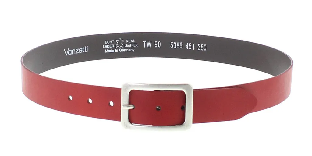 Offerta Cintura Vanzetti Neon Booster Rosso 35mm Vera Pelle W80 - 6