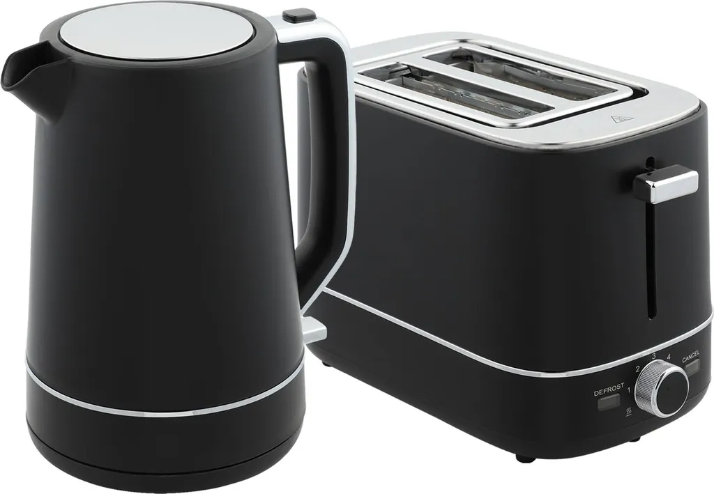 Ensemble Bouilloire Électrique et Grille-Pain Noir - Pack Matinal 1.7L