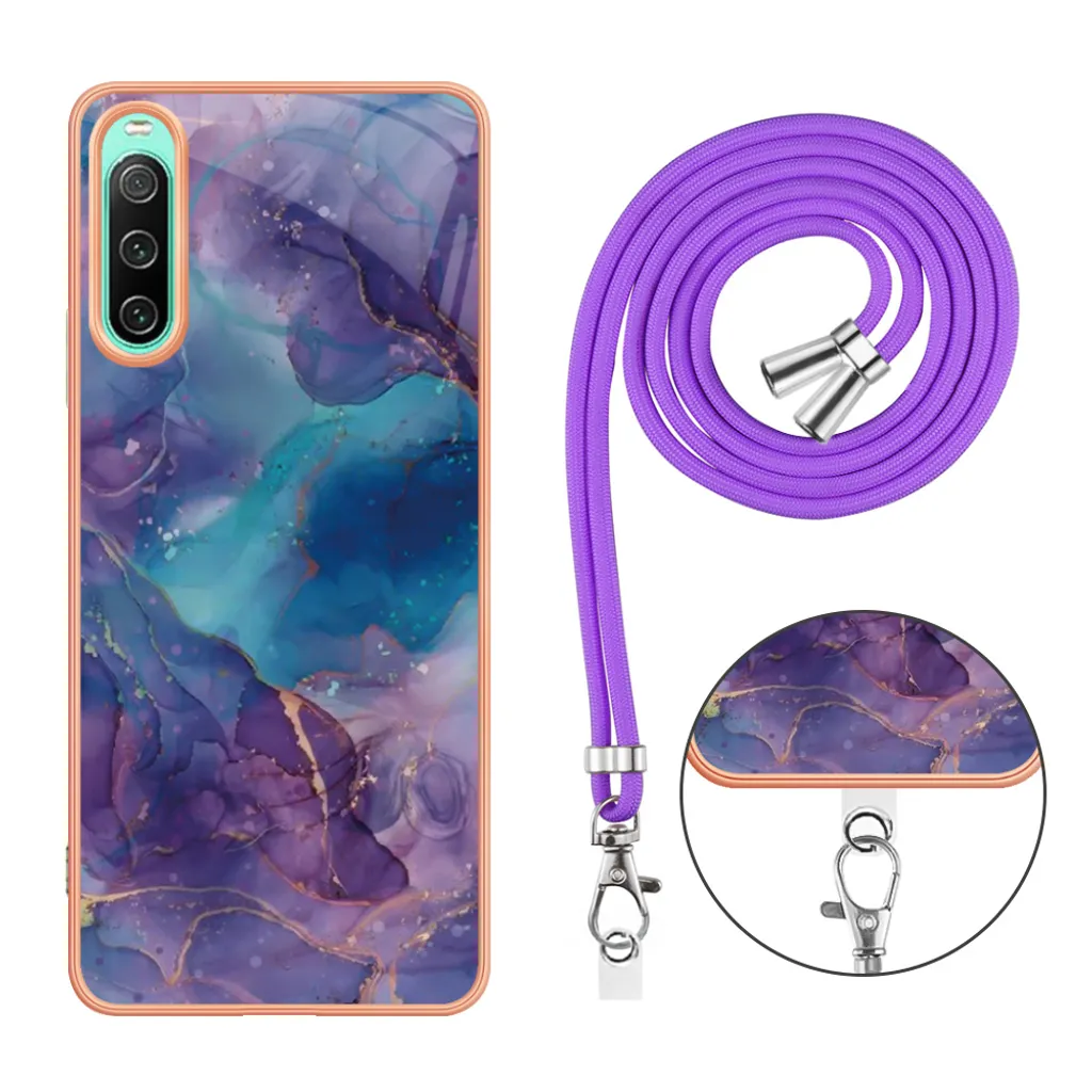 SEAHAI Cover Per Sony Xperia 10 IV Con Anello Supporto 360° - Silicone TPU Viola Con Astronauta