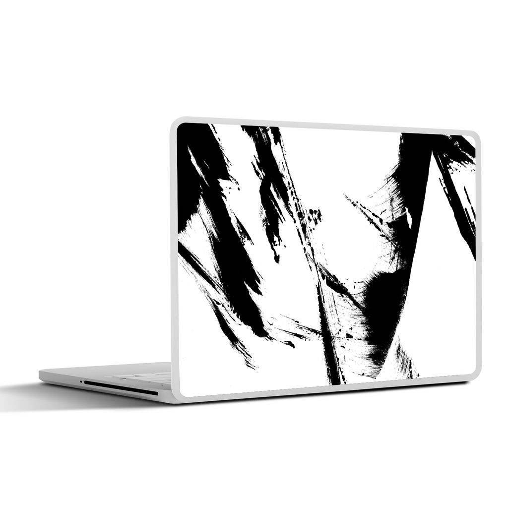 MuchoWow Laptop Aufkleber Sticker Cover Farbe - Schwarz - Abstrakt 31x22.5 cm - Laptop-Deko