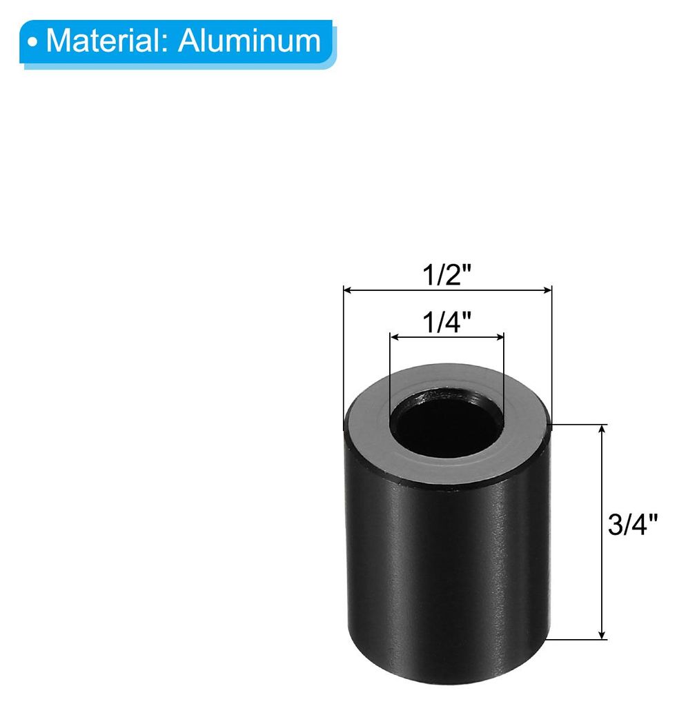 5 Stš¹ck Aluminium Abstandshalter Round, M6 Distanzhš¹lsen 6mm ID x 12.7mm OD x 19mm H, Ohne Gewinde S?ulen Unterlegscheiben Sortiment Kit, Sch...