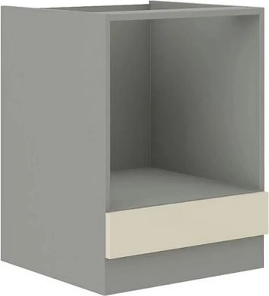 Meuble four 60 cm SHAN gris et crème brillant - Finition haute qualité