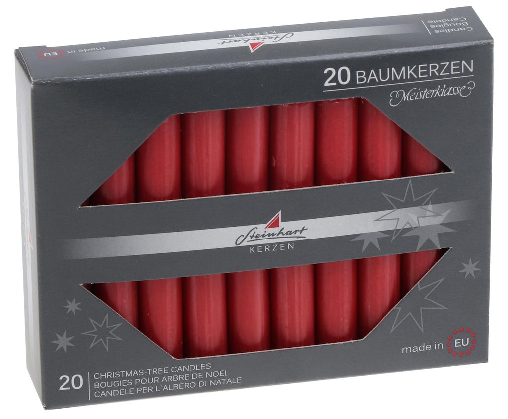 Baumkerzen durchgefärbt Altrot 95 x Ø 13 mm, 20 Stück Produktbild 