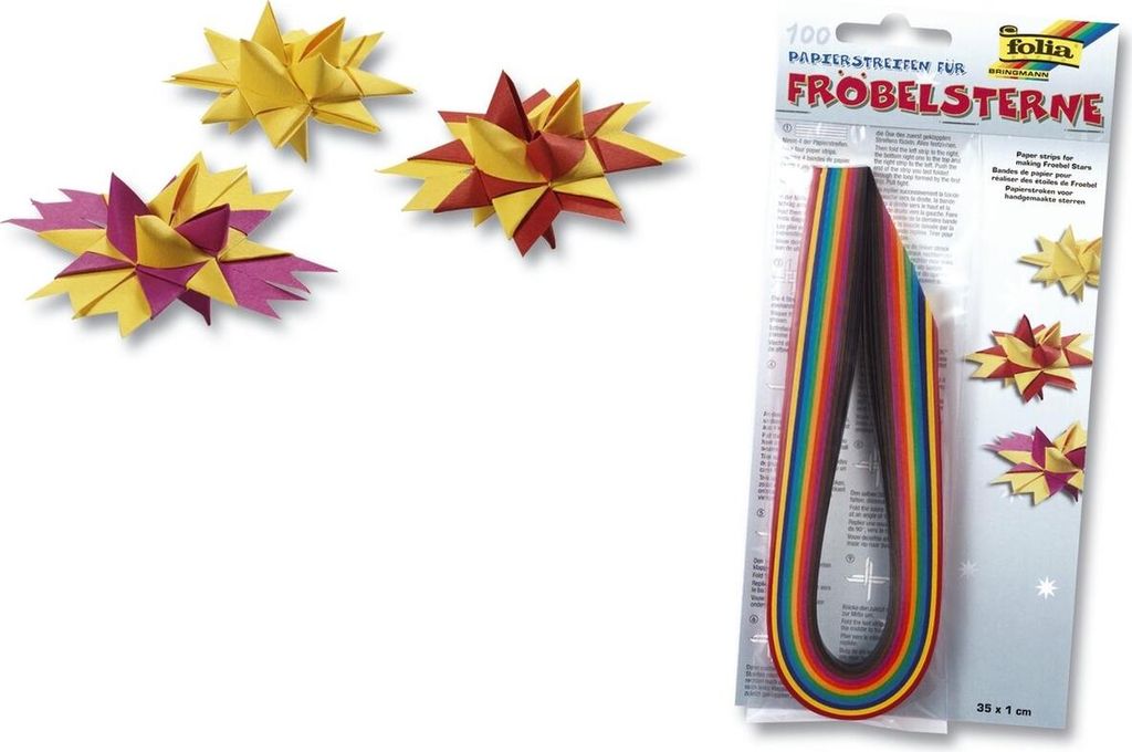 Papierstreifen für Fröbelsterne - 130 g/qm 100 Stück Produktbild 