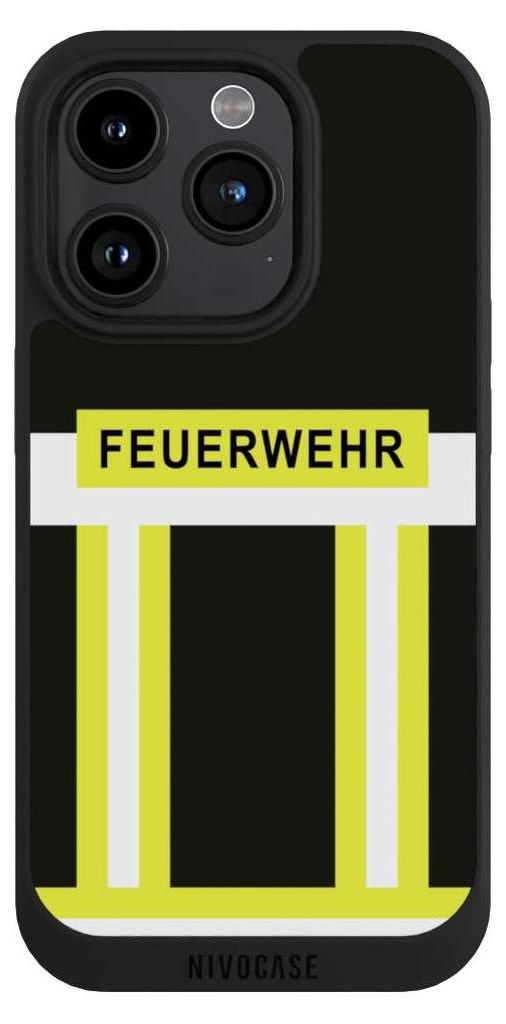 NIVOCASE Handyhülle für Apple iPhone 15 Pro Hülle NIVOpure Case Schwarz Beruf Feuerwehr Feuerwehrmann