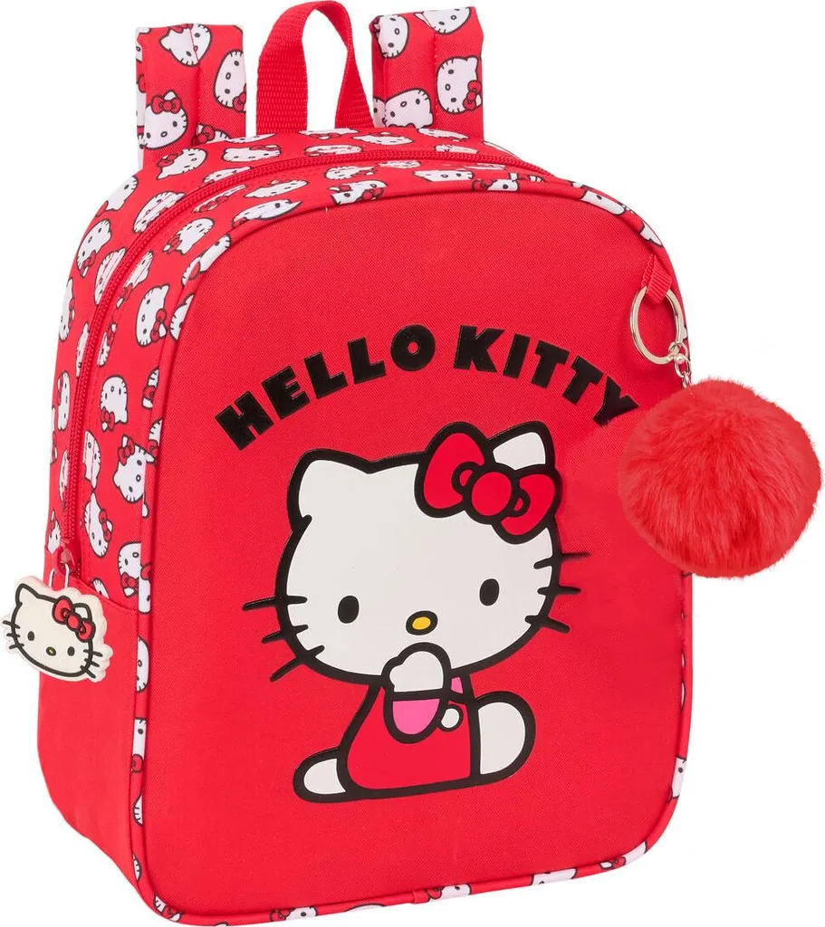 Cartable Hello Kitty Iconic 27 cm - Sac à Dos Rembourré Blanc et Rouge