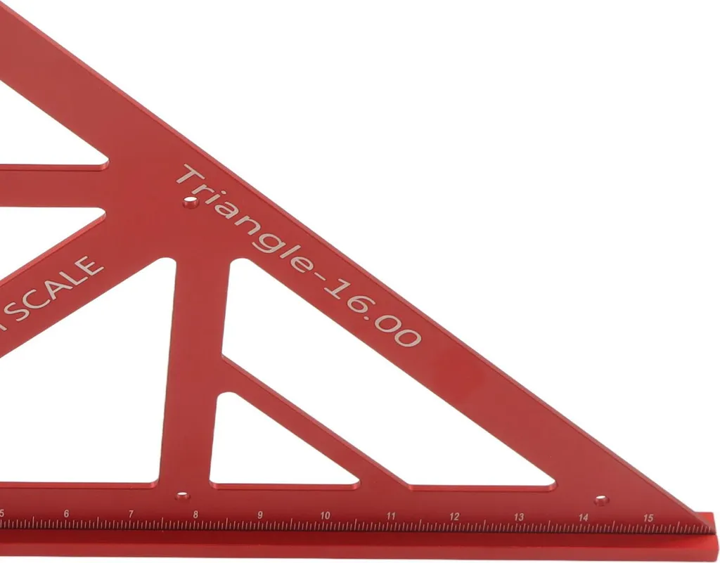 Règle triangulaire robuste en alu avec rapporteur d'angle pour le bois - 14