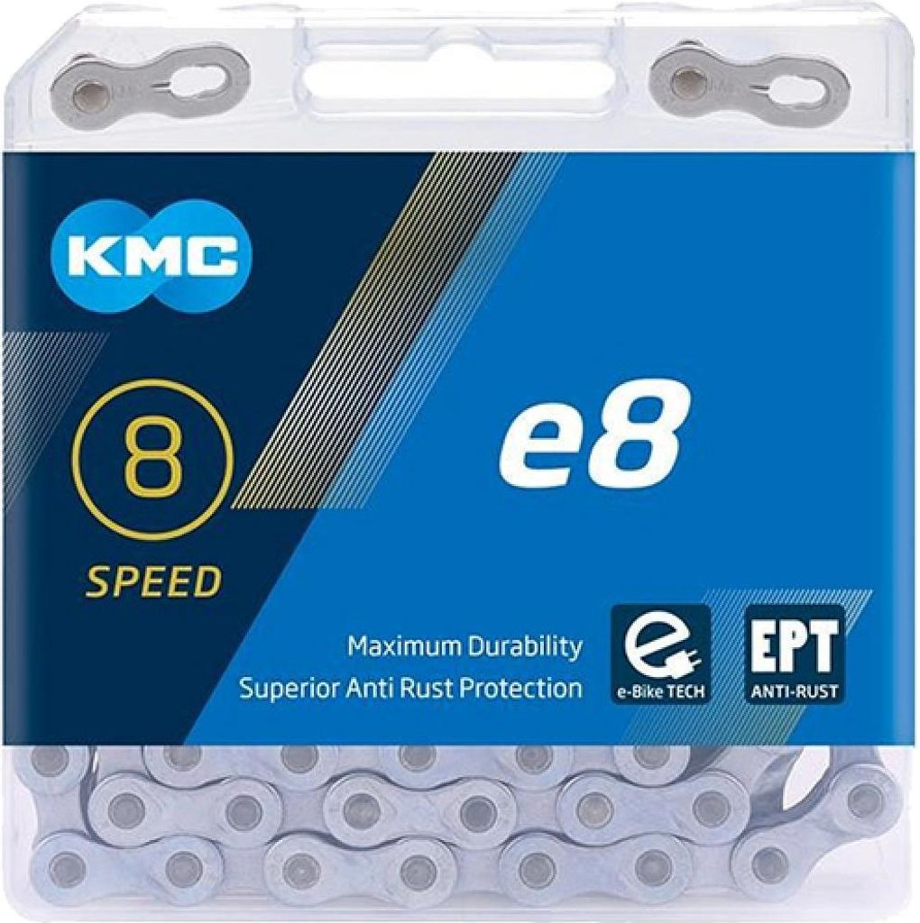 KMC e8 chaîne de vélo 1/2"-3/32" 122 maillons 6/7/8V EPT Image du produit 
