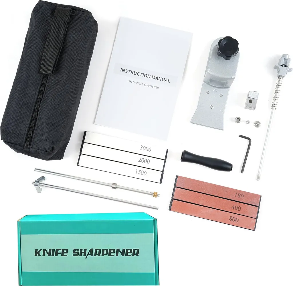 Aiguiseur à Angle Fixe Rotation 360 et 6 Pierres pour Couteau Inox