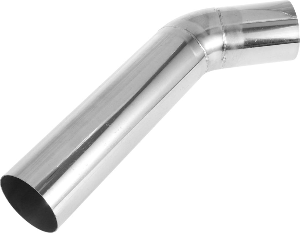 76mm/2.99" Außendurchmesser Verlängerter Abgasrohrkrümmer Abgasrohr 1mm/0.04" Beidseitig Flacher Mund Poliert 300mm/11.81"(L) 45 Grad