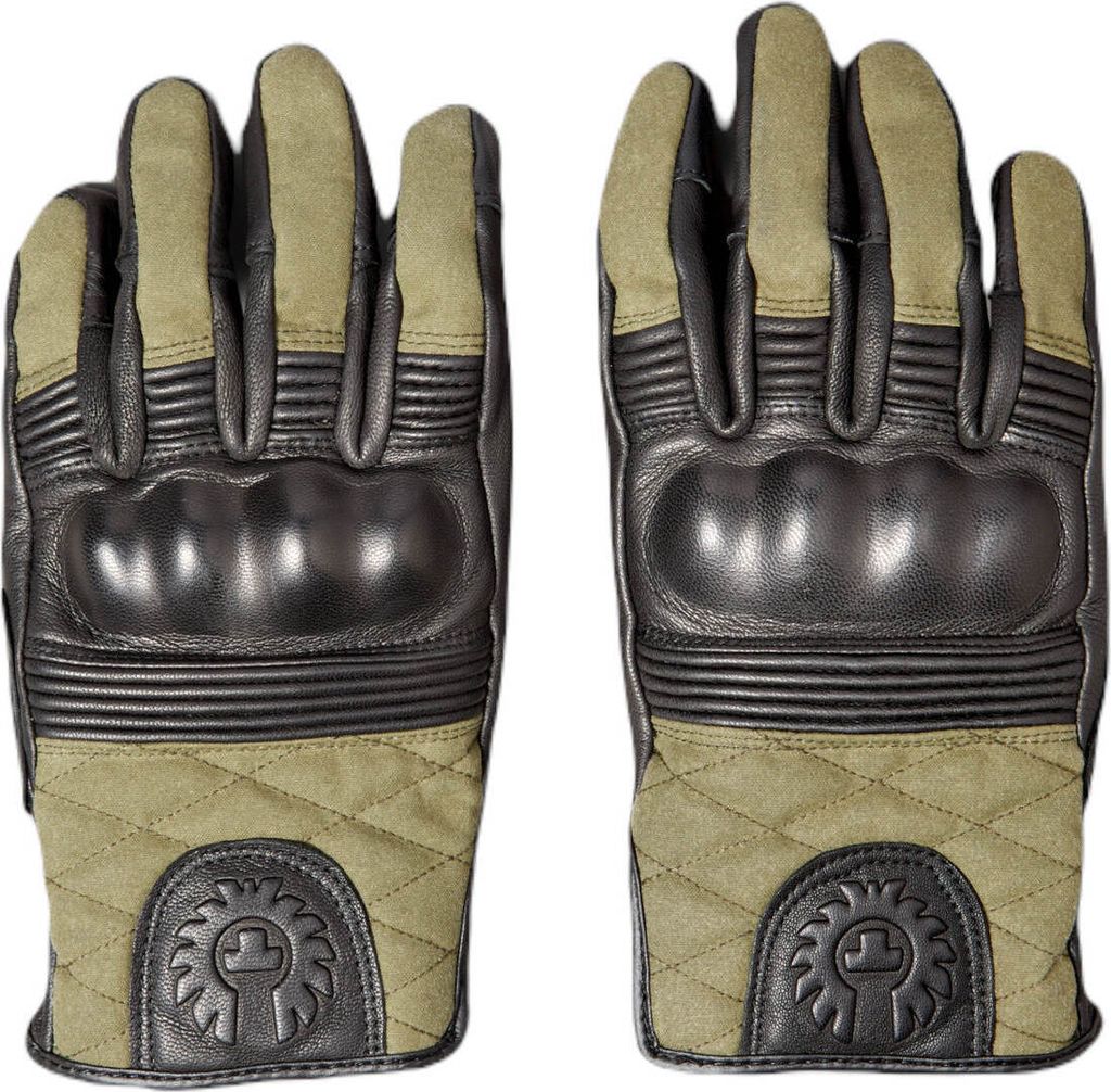 Belstaff Hampstead Motorrad Handschuhe, schwarz/grün, XL