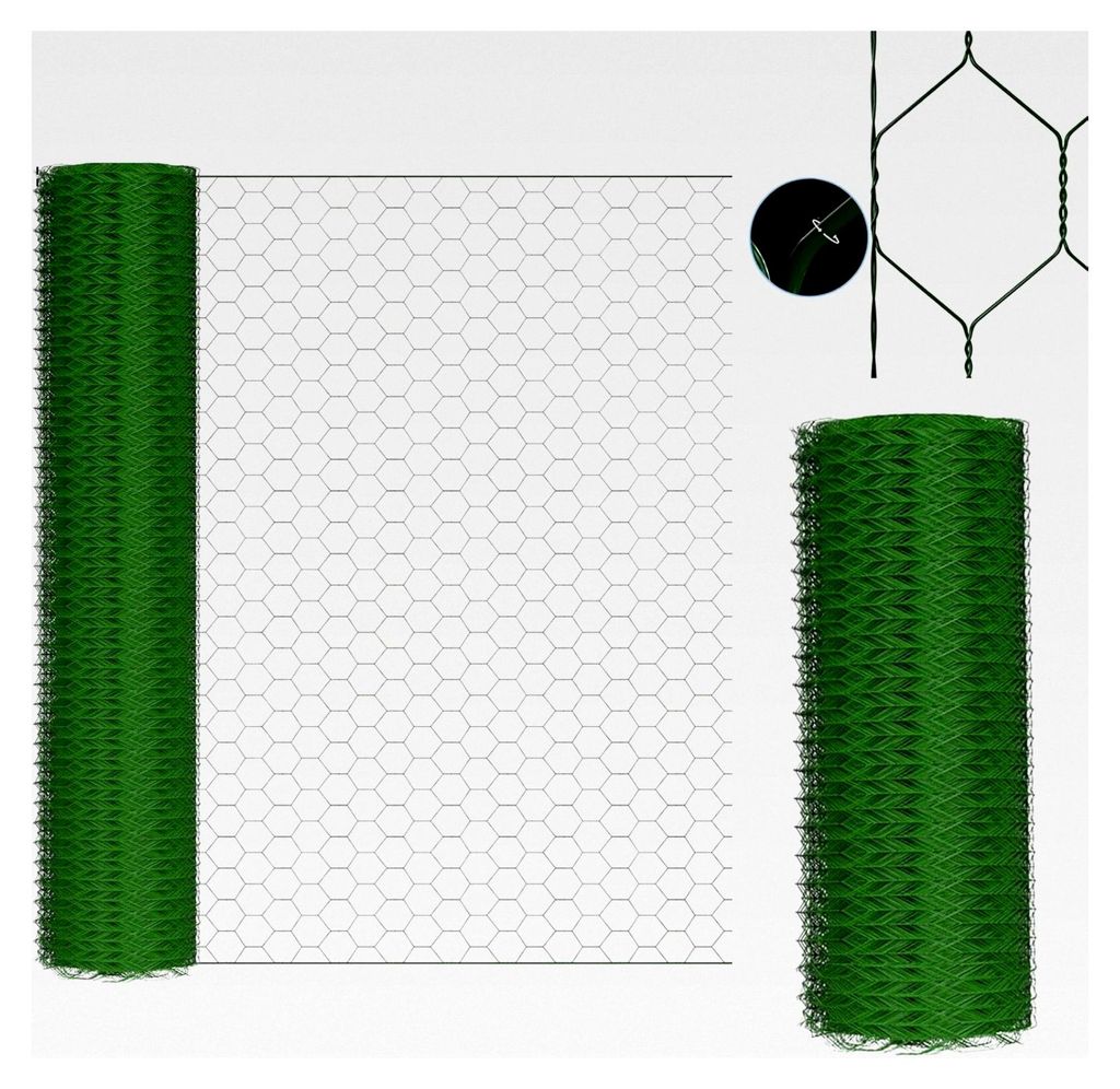 25 m grüner Maschendraht, Wildzaun, Forstzaun, Drahtzaun, Knotengeflecht, Sichtschutz für Garten, Vorgarten, Terrasse und Balkon, Höhe 1 m | Lä...