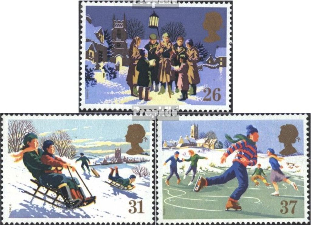 Briefmarken Großbritannien 1990 Mi 1300-1304 (kompl. Ausg.) postfrisch Weihnachten
