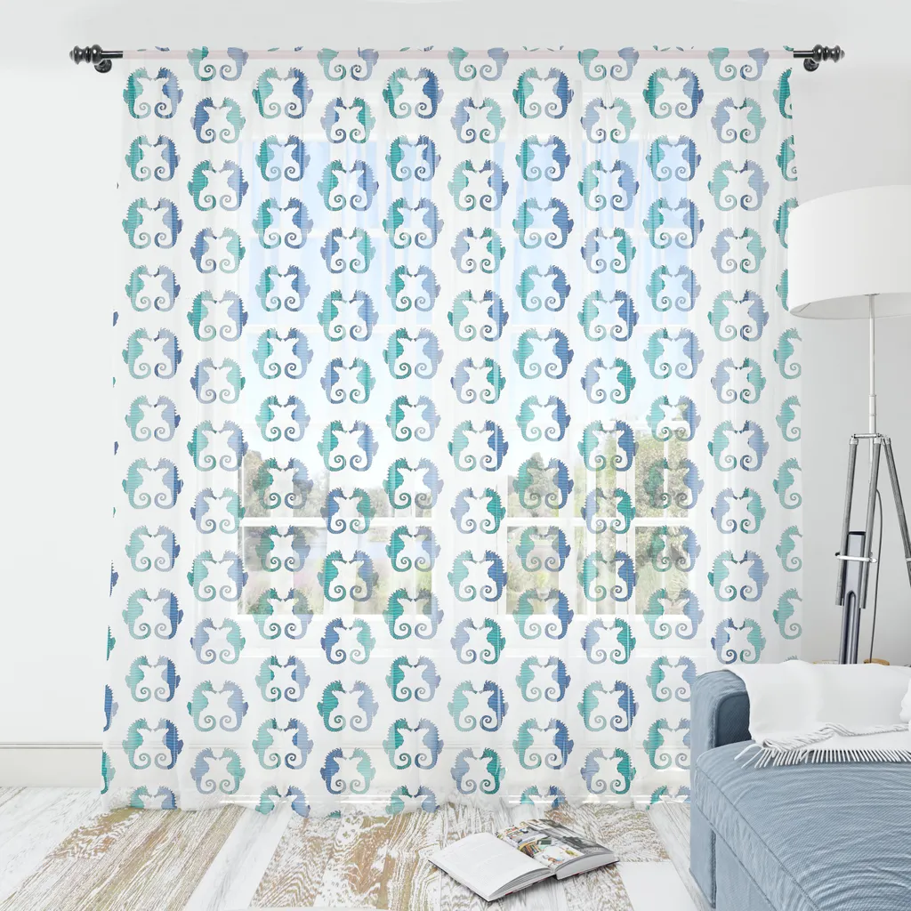 Arazzo Gigante Cavalluccio Marino Blu Viola - ABAKUHAUS 240x274cm