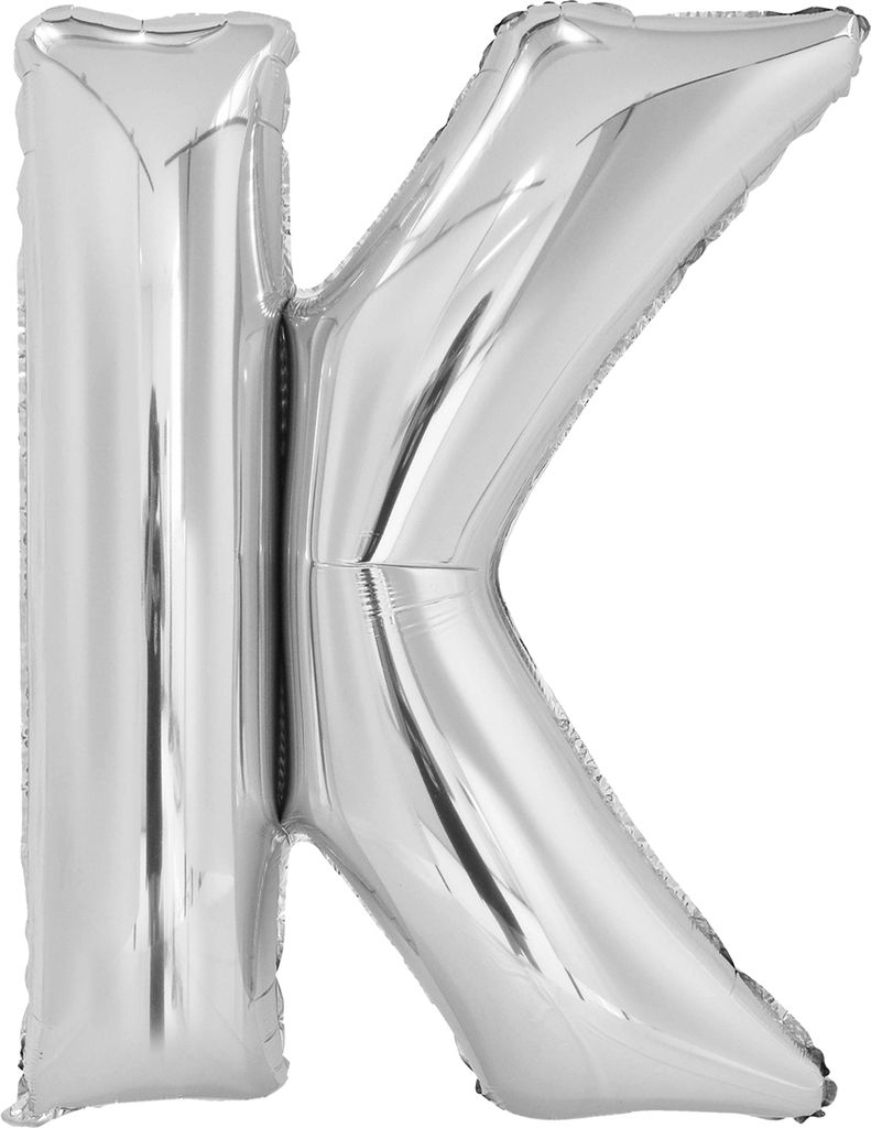 Fóliový balónek písmeno K stříbrný - 88cm Obrázek produktu 