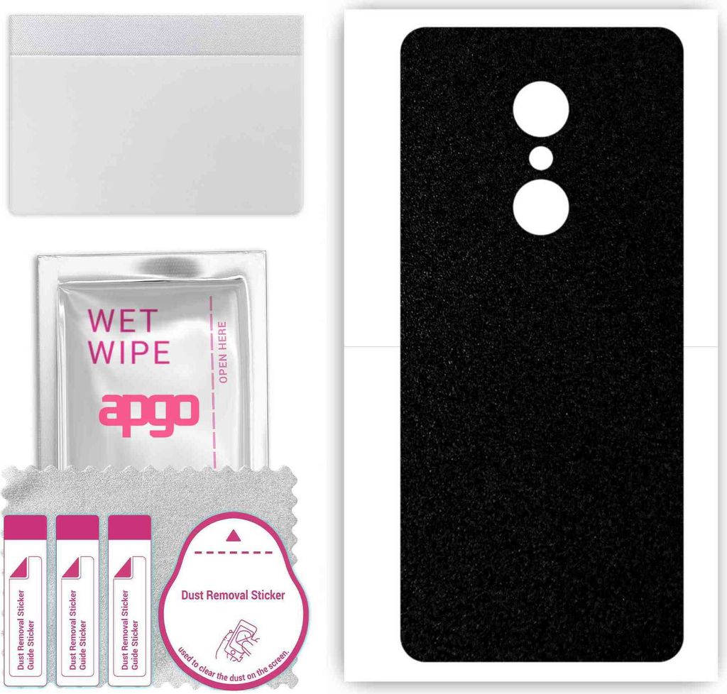 apgo Rückseite Schutzfolie, Skin, kompatibel mit Alcatel 3c, Hinten Displayschutzfolie aus Vinylfolie, kratzfest, einfache Montage - Mattschwarz