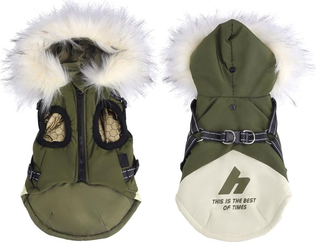 INF Hund Daunenweste mit Kapuze: Warm, Reflektierend, Winddicht für Kleine Hunde M