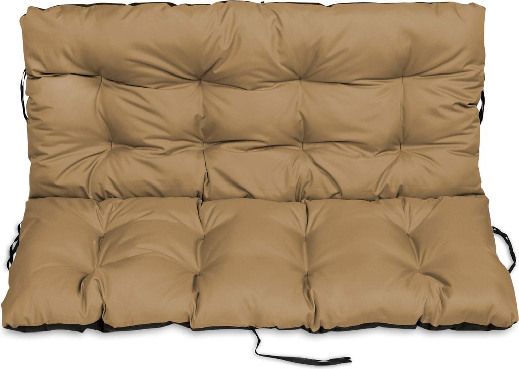Sitzkissen Bankkissen Bankauflage für Gartenbank - 180x50 cm und Rückenlehne 180x60 cm - Outdoor und Indoor - beige