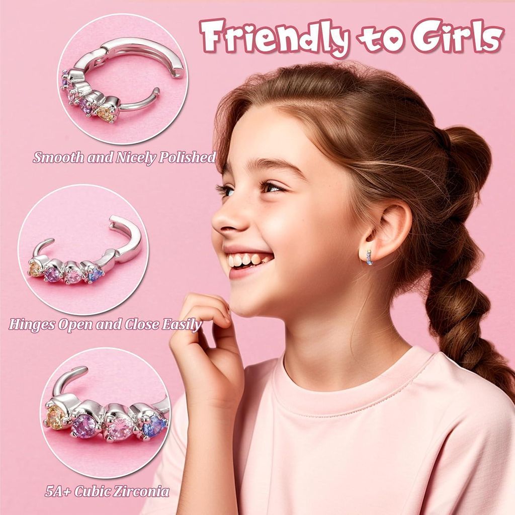 Set 4 Paia Orecchini A Cerchio Donna – Zirconie Cubic, Piccoli E Ipoallergenici, Placcati Oro 24k (Regalo In Confezione)