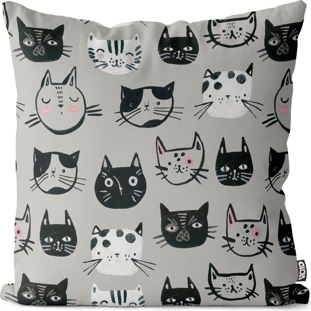 VOID Katzenköpfe Katze Cat Kissenbezug Kissenhülle sofa couch wohnzimmer dekoration wasserfest Outdoor Kissen bezug deko