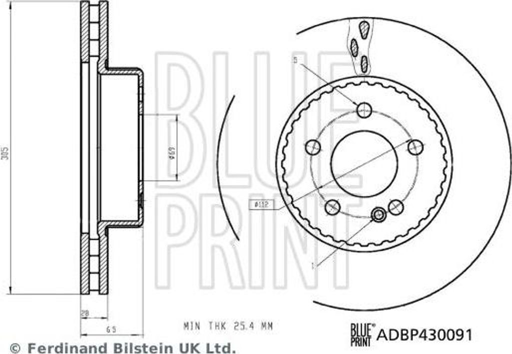 BLUE PRINT ADBP430091 Bremsscheibe OE A0004212512 kompatibel mit C-Klasse, E-Klasse