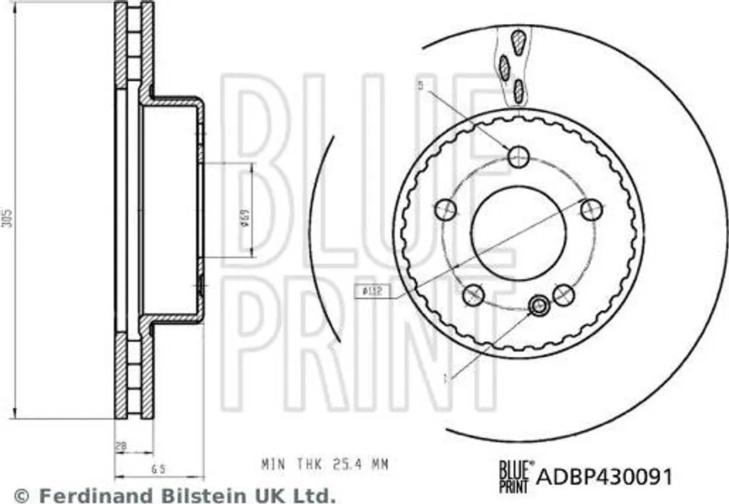 Disque de frein sans vibration pour Mercedes Classe C E Blue Print ADBP430091
