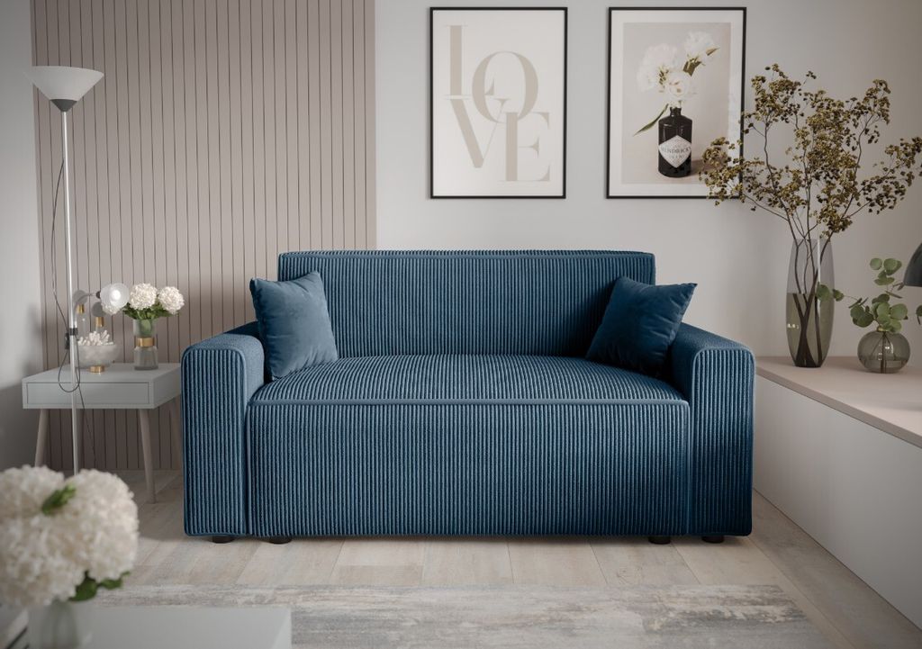 Roe Furniture | Schlafsofa - MIRA BIS - 171 x 90 cm - Blau - Funktionalität & Stil - Mit Bettkasten - Sofa - Sofabett
