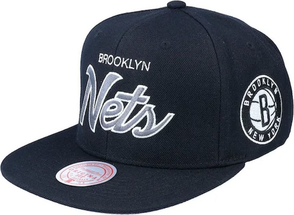 Mitchell & Ness Baseballkappe NBA Brooklyn Nets Team Script 2.0 Snapback Net Schwarz OSFM