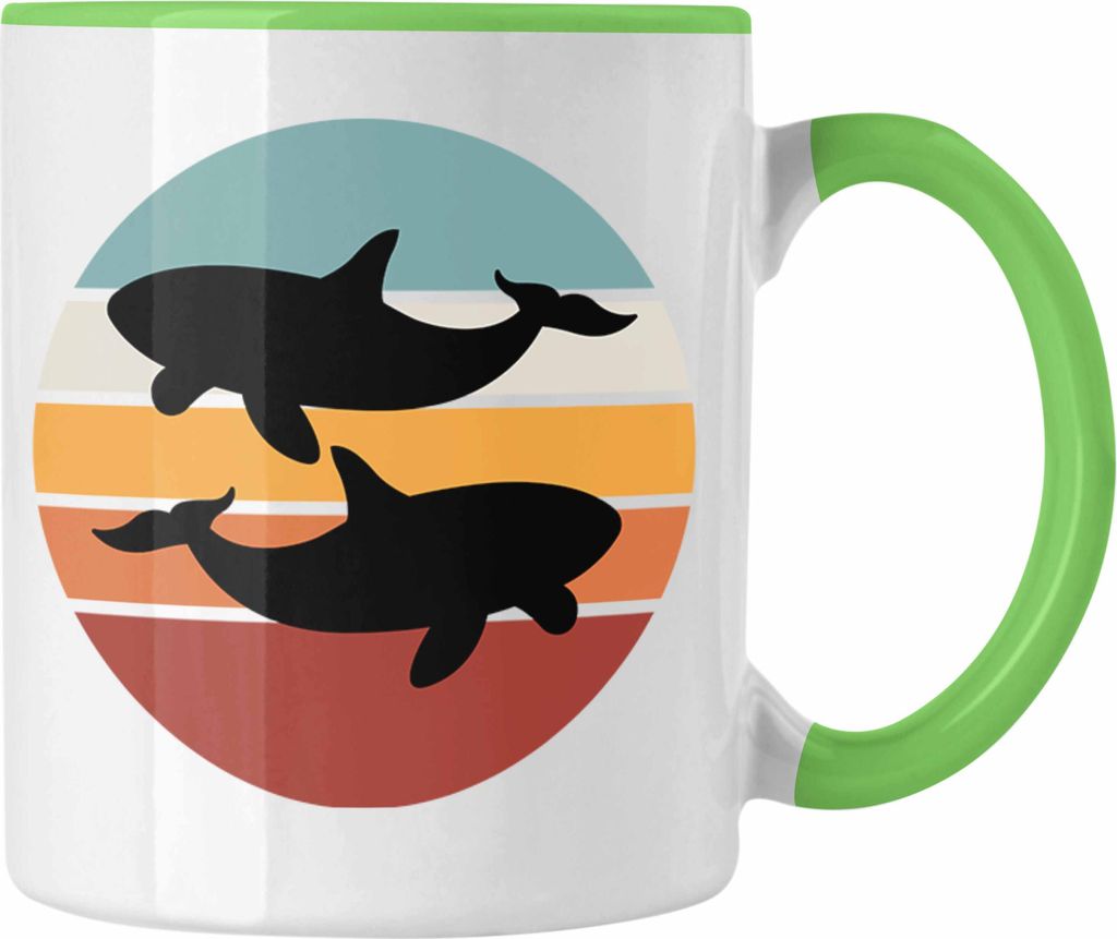 Trendation - Retro Orca Tasse Geschenk Ozean Waal (Grün) Produktbild 