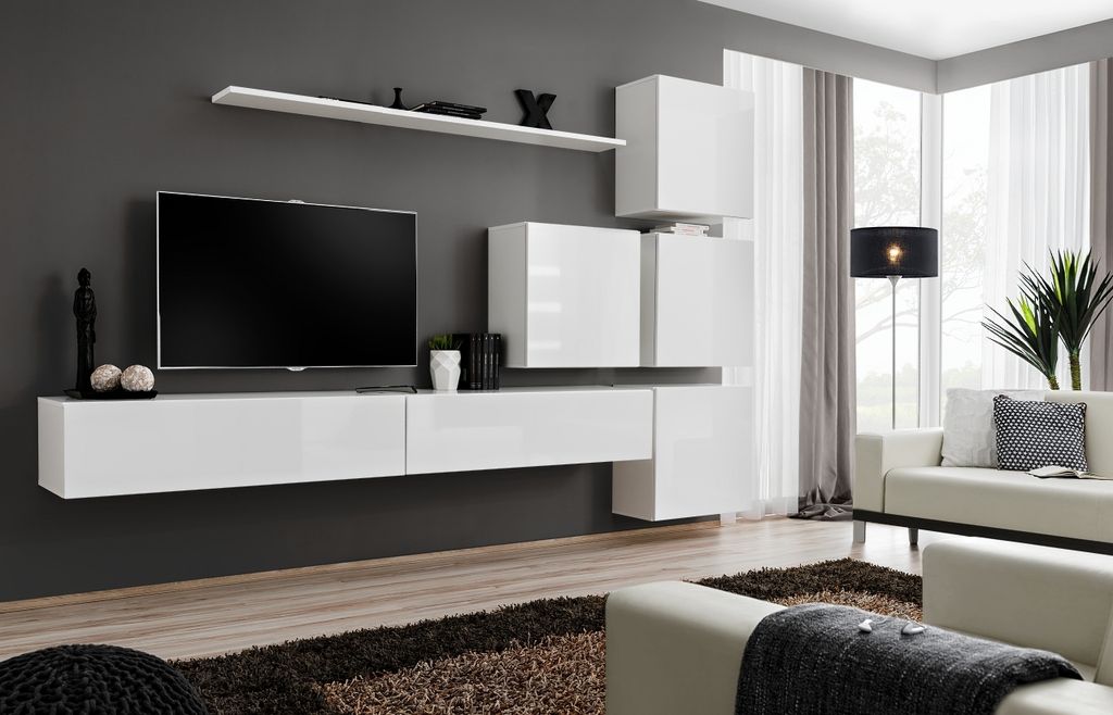 Anbauwand Wohnwand Wohnzimmer Schrankwand SWITCH IX mit Push - Click
