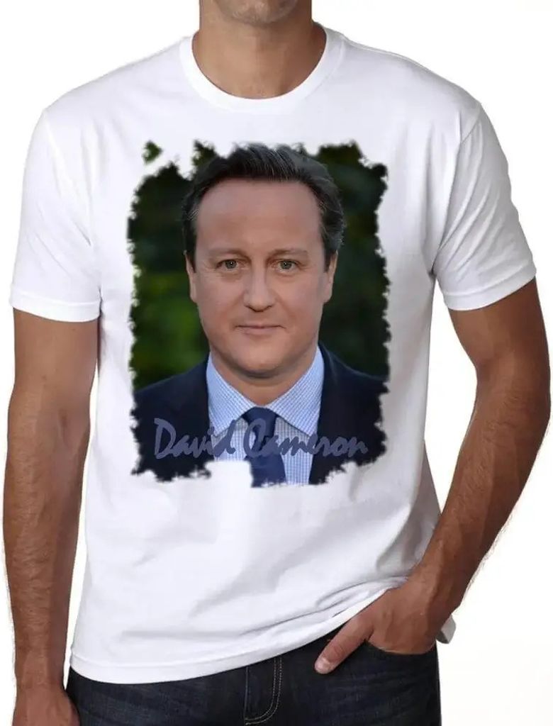 Herren Grafik T-Shirt David Cameron Öko-Verantwortlich Vintage Jahrgang Kurzarm Lustige Druck Geburtstag Geschenk Mann