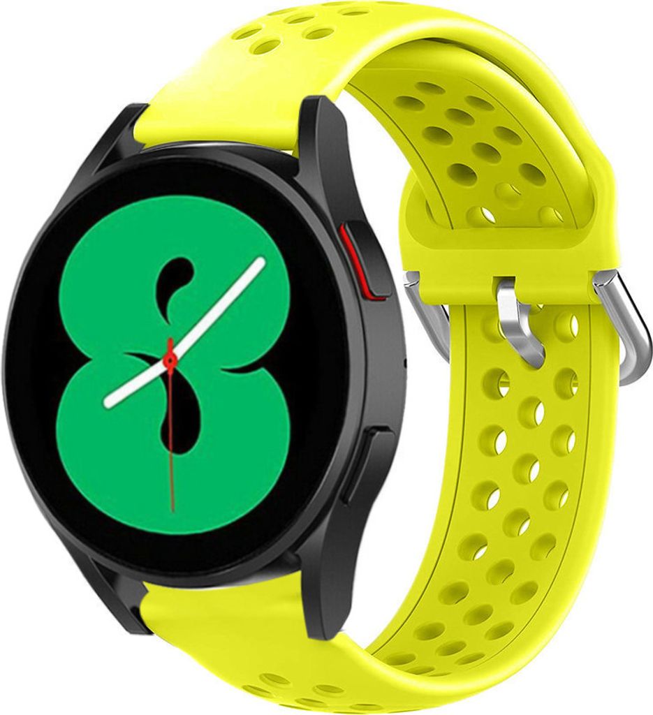 Strap-it Samsung Galaxy Watch 4 - 40mm Silikonarmband mit Löchern (Gelb)