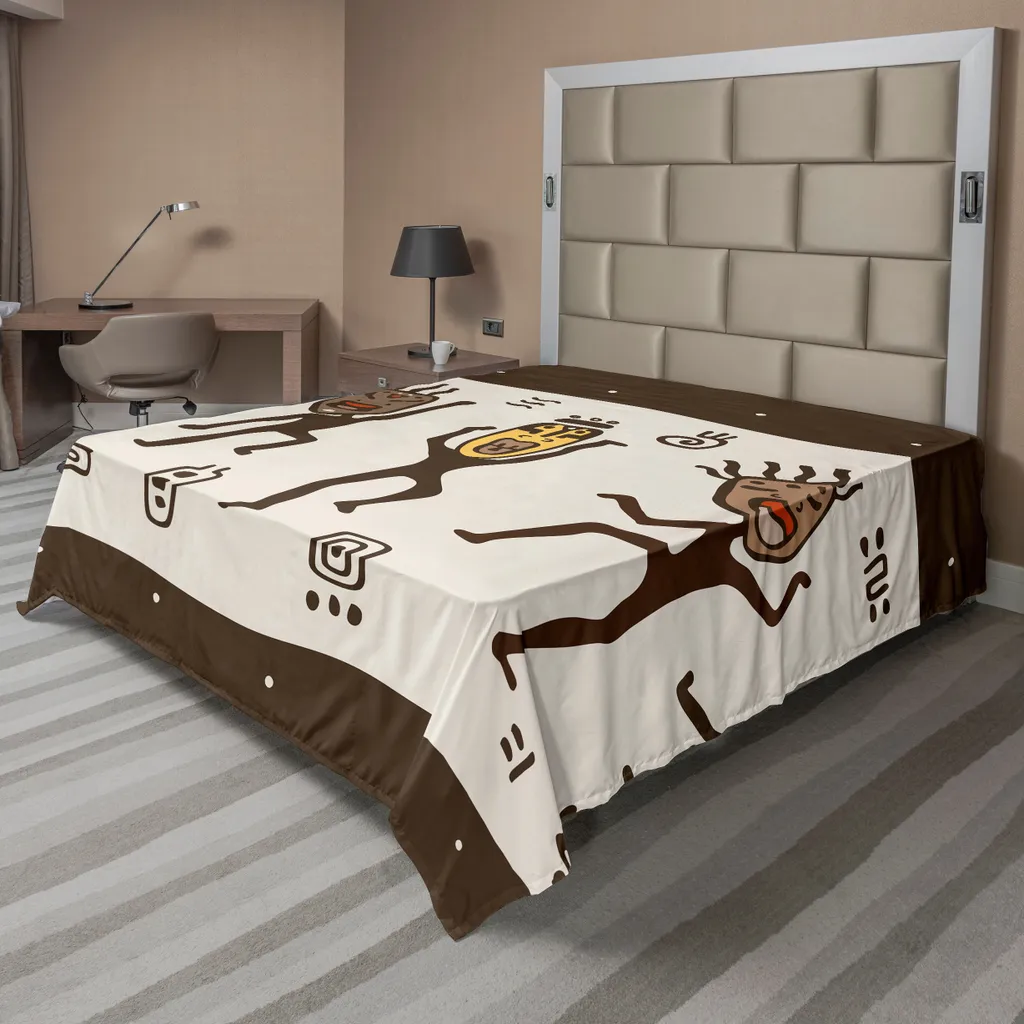 Lenzuolo Matrimoniale ABAKUHAUS Maschere Africane Lavabile 260x228