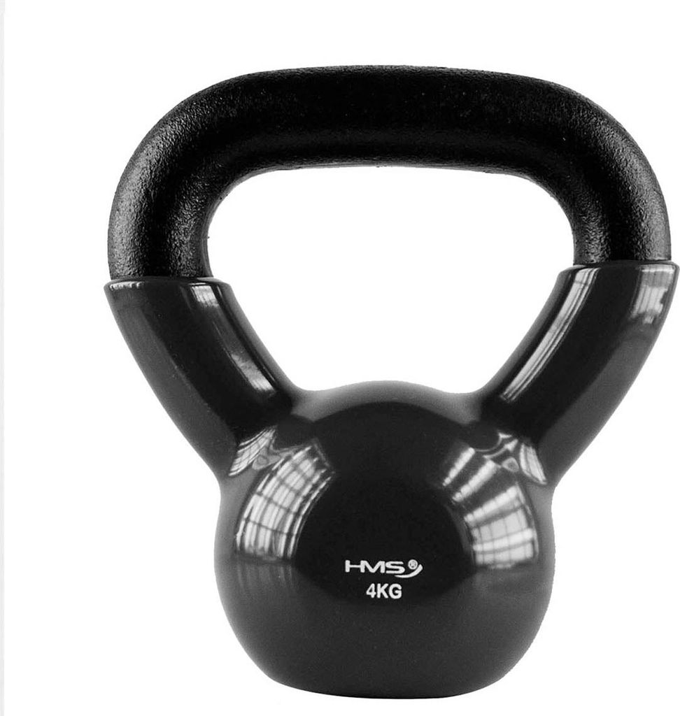 Gusseisen-Kettlebell, 4 kg - Schwarz