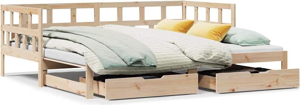 vidaXL Tagesbett Ausziehbar mit Schubladen ohne Matratze 80x200 cm