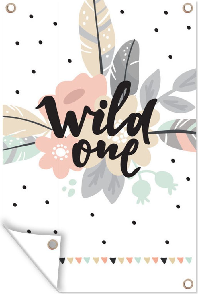 MuchoWow 40x60 cm Outdoor-Poster Gartendeko Sichtschutz Garten Poster für den Garten Zitate - Wild - Blumen - Mädchen - Kinder