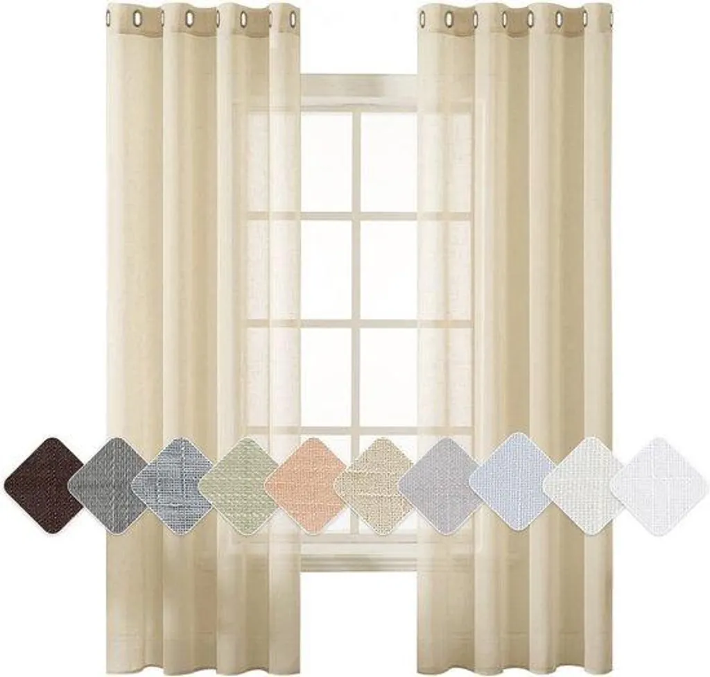 Voile transparent de luxe pour salon et chambre - Rideau haut de gamme