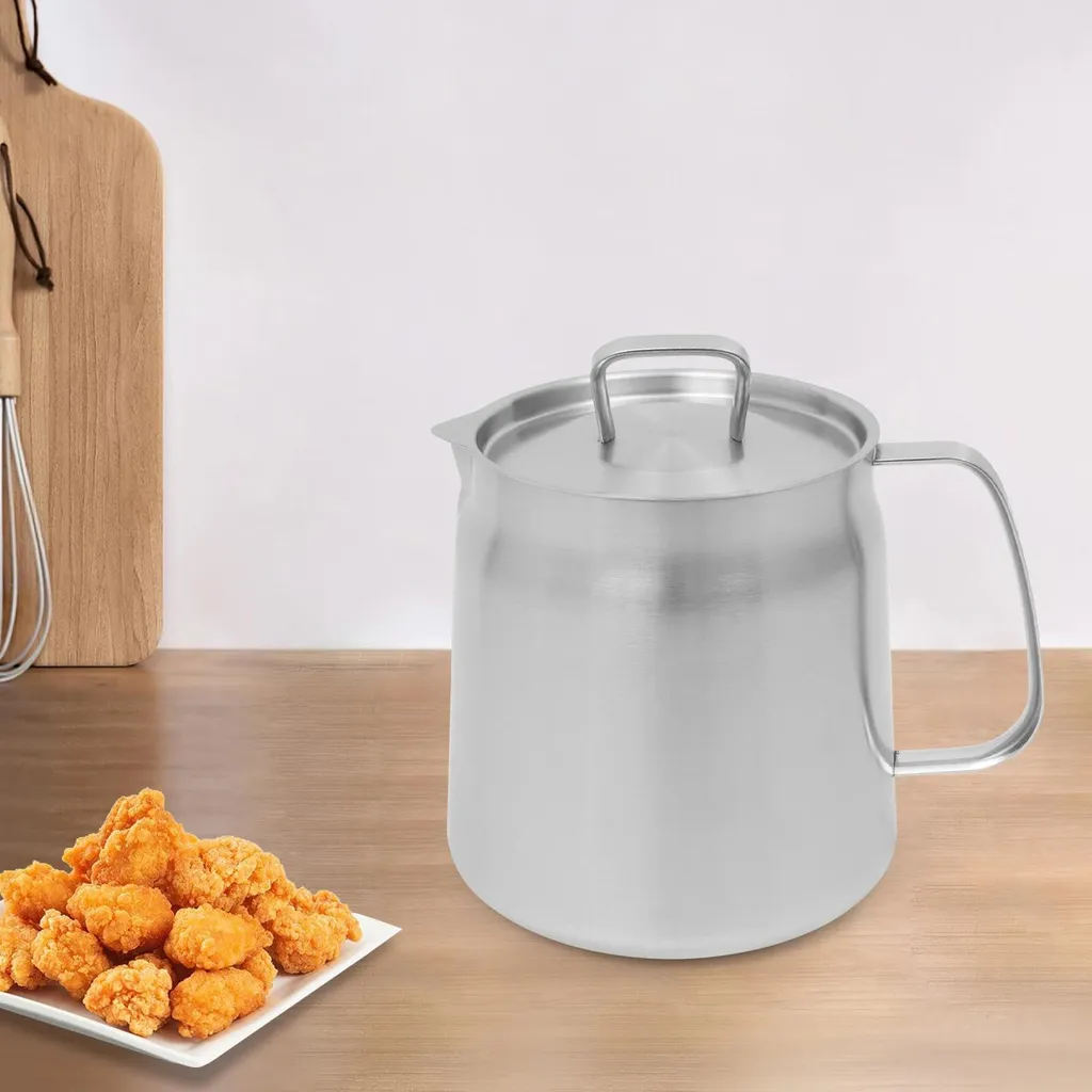 Marmite à frire pour cuisine induction - Format compact gris clair inox - 4