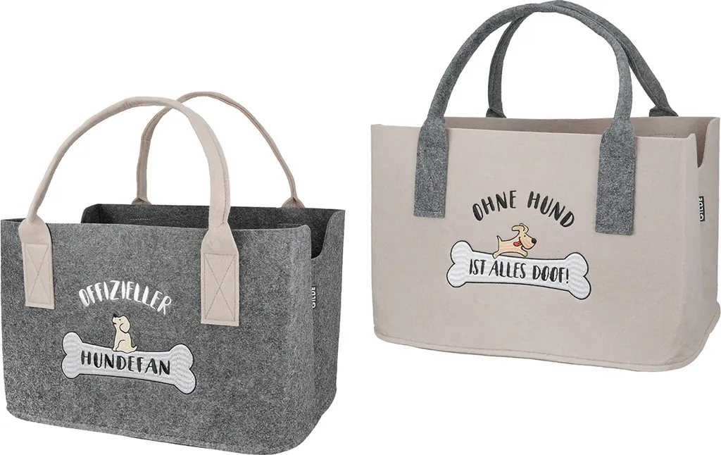 Sac de rangement et courses pour amoureux des chiens - Feutre Gilde x2
